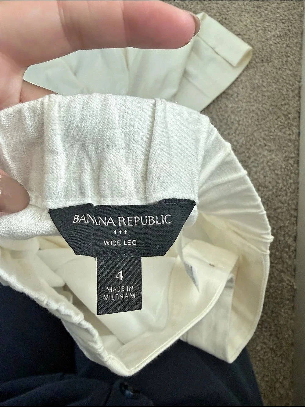 Banana Republic Wide Leg Linen Women's Pants White Size 4 Like New